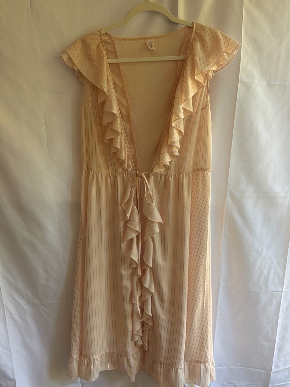 Victoria's Secret Soft Beige Ruffle Midi Dress